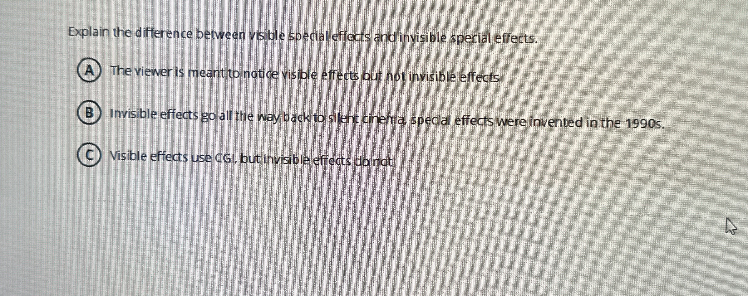  Explain the difference between visible special effects and invisible special effects.