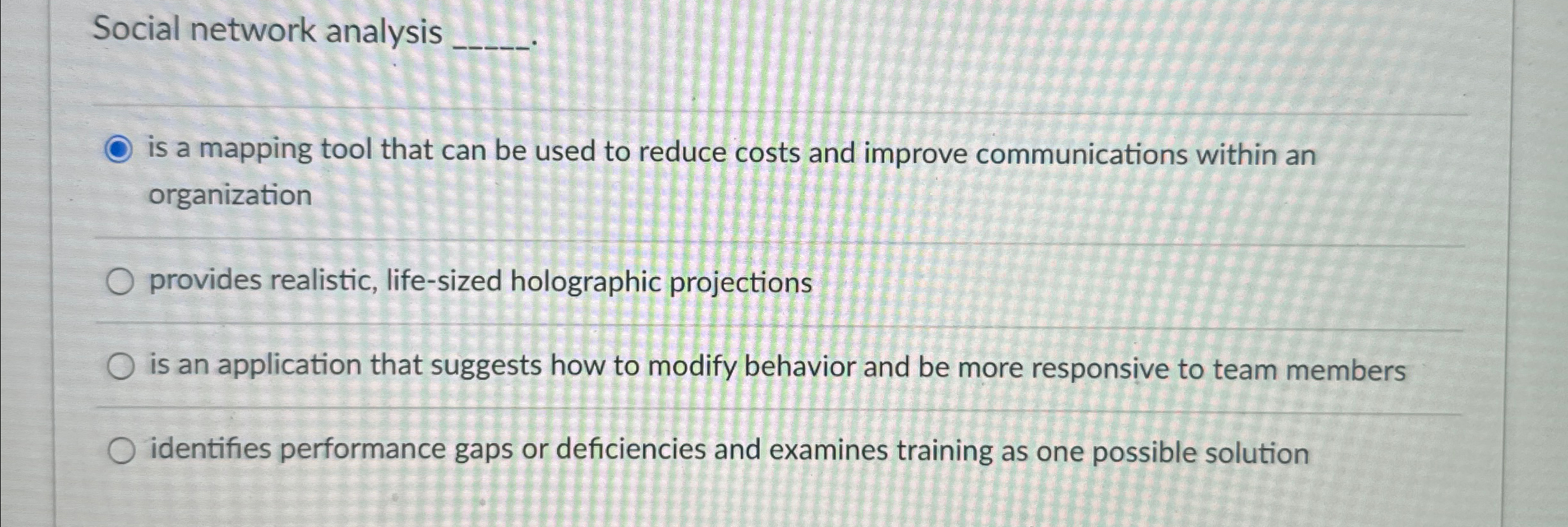  Social network analysis q, is a mapping tool that can be
