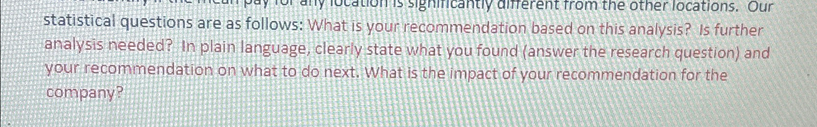  Widget inc pay What is your recommendation based on this analysis?