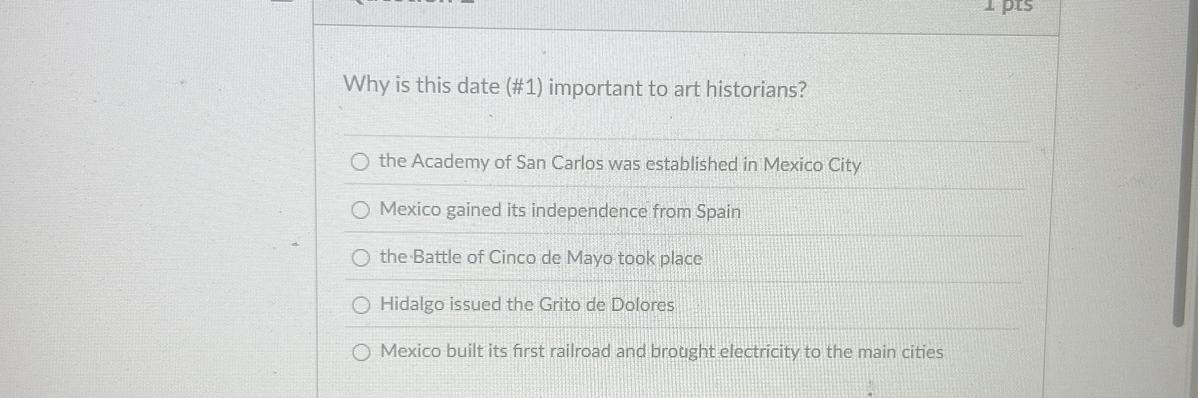  Why is this date (#1) important to art historians? the Academy