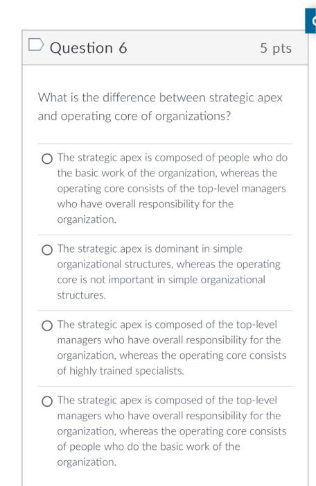 with explanation Question 6 5 pts What is the difference between