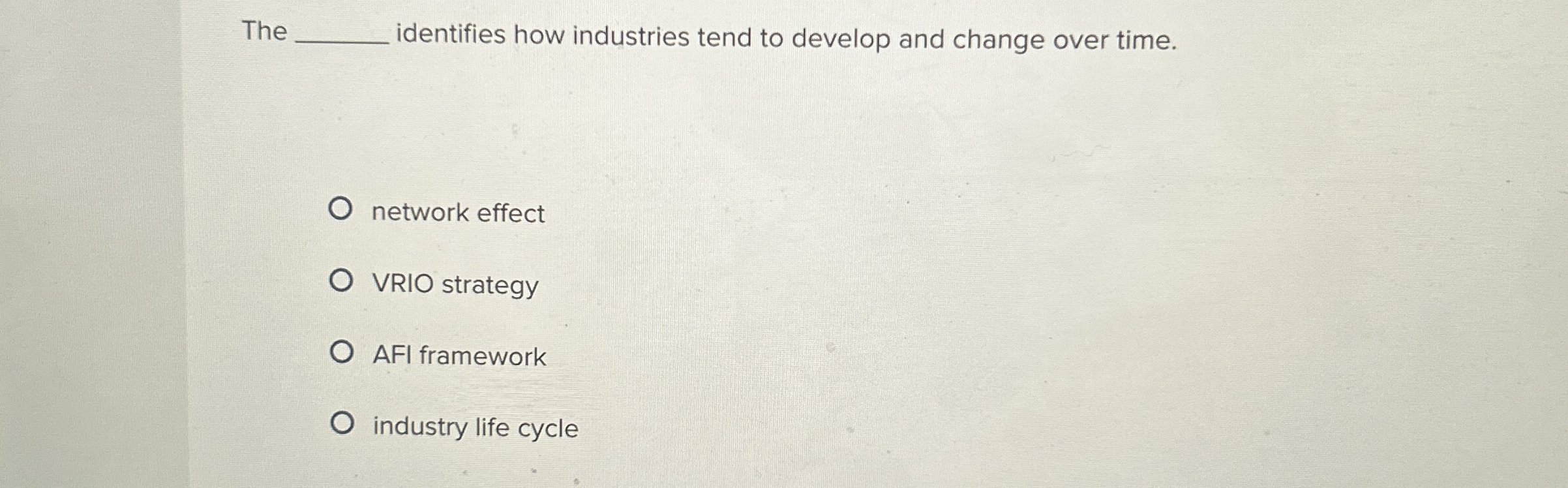  The q, identifies how industries tend to develop and change over