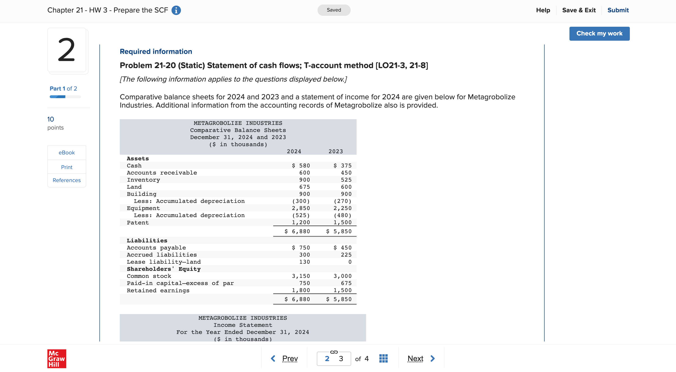 Chapter 21- HW 3 Prepare the SCF 0 Part1of2 10 points