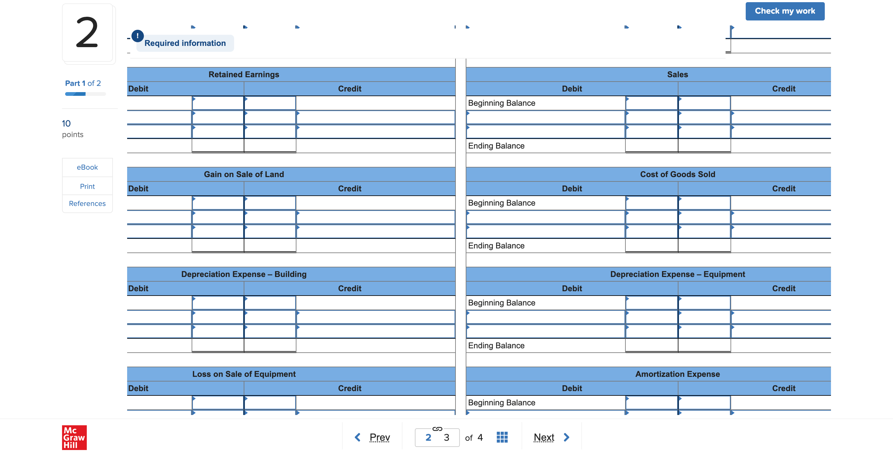 Assets Cash Accounts receivable Inventory Land Building Less: Accumulated depreciation Equipment Less: