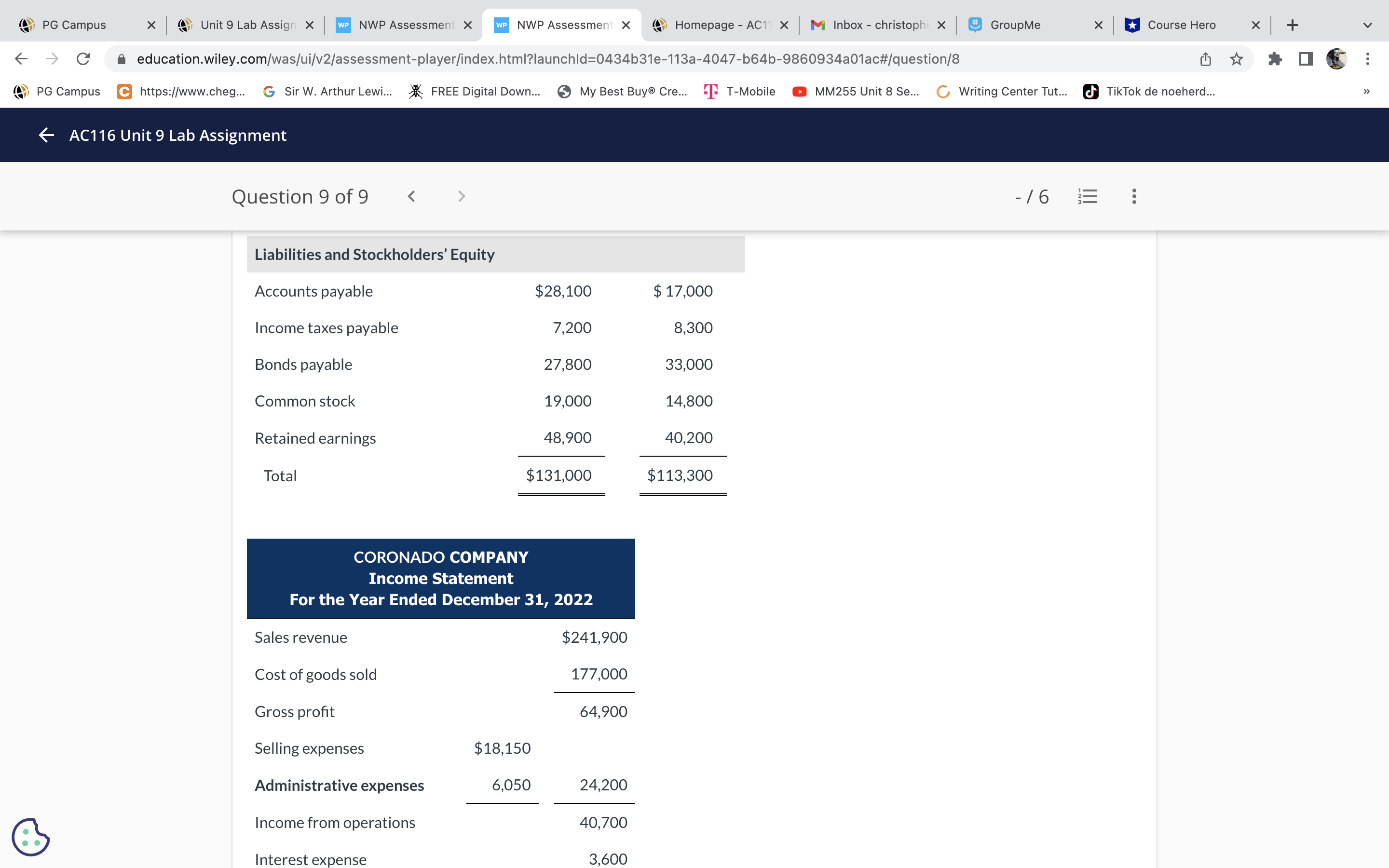  PG Campus X Unit 9 Lab Assign X WP NWP Assessment