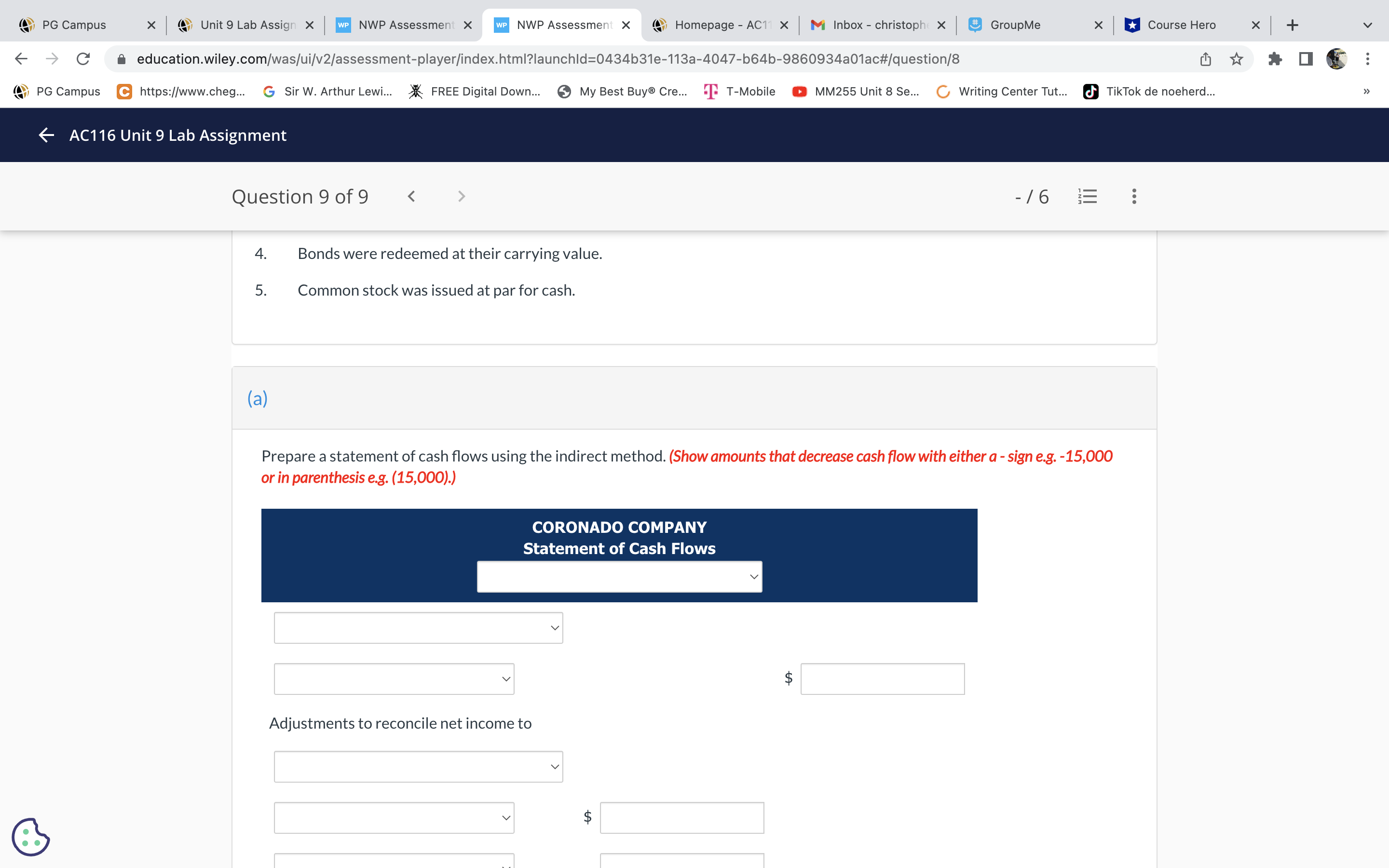 X WP NWP Assessment X Homepage - AC11 X Mi Inbox -