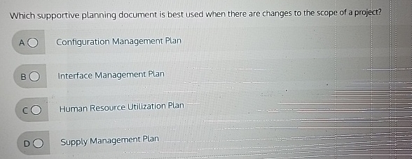  Which supportive planning document is best used when there are changes