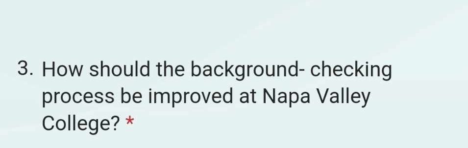  How should the background- checking process be improved at Napa Valley