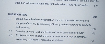  added on to the restaurants MIS that will enable a more