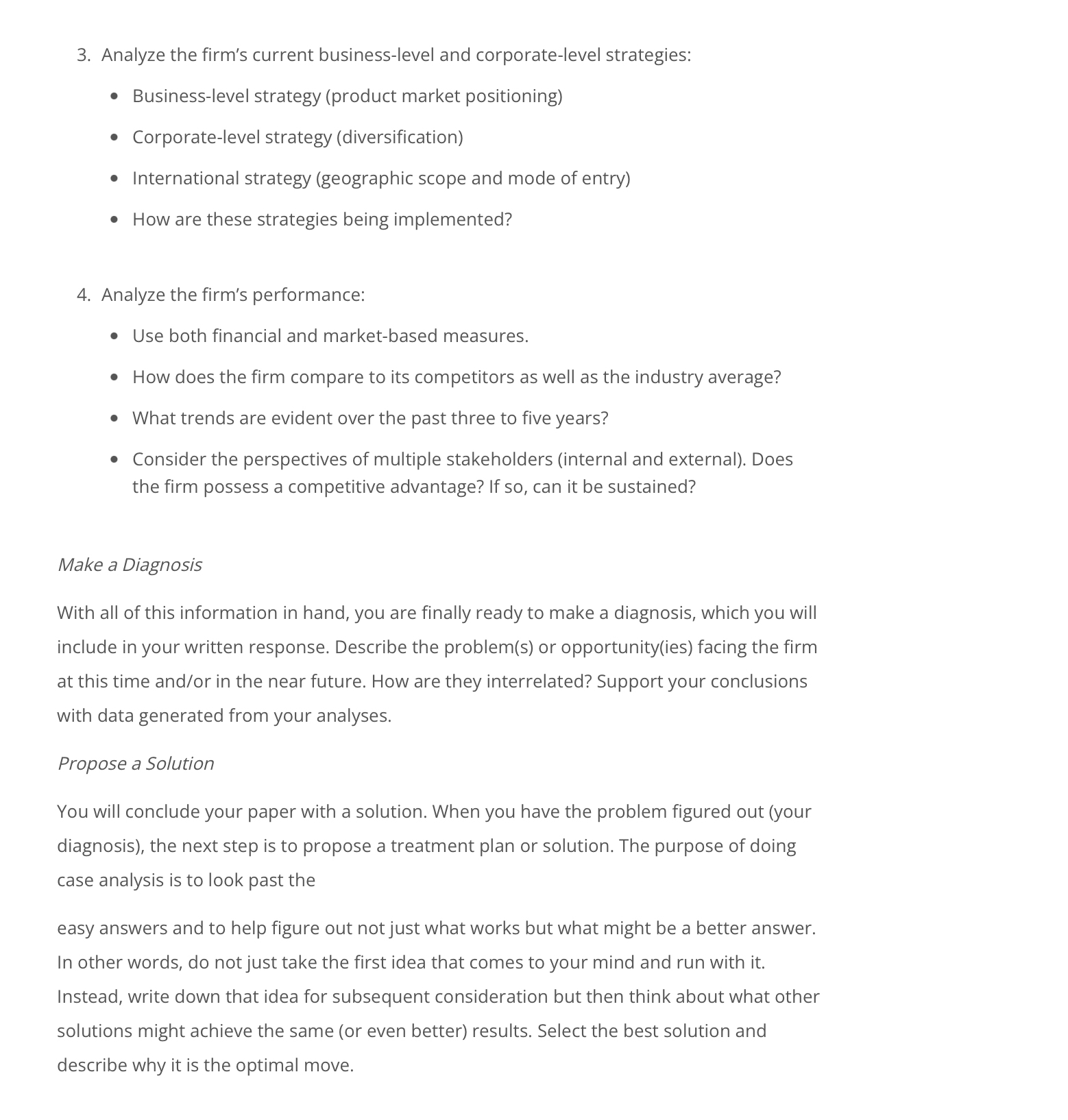  Strategic Case Analysis Assignment - CLO 1; CLO 2; CLO 3;
