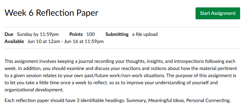  This assignment involves keeping a journal recording your thoughts, insights, and