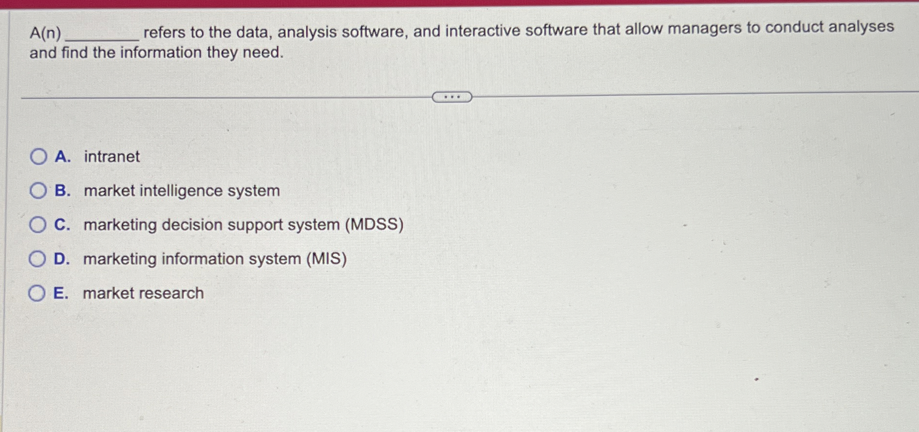 A(n) refers to the data, analysis software, and interactive software that