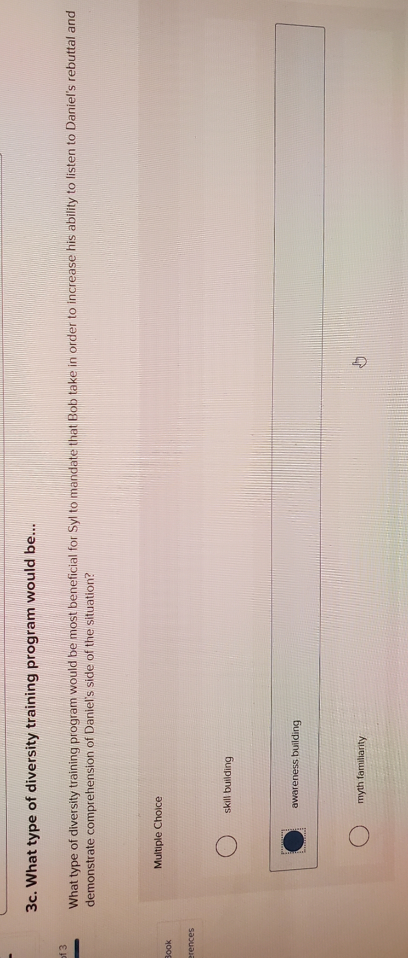  3c. What type of diversity training program would be... What type