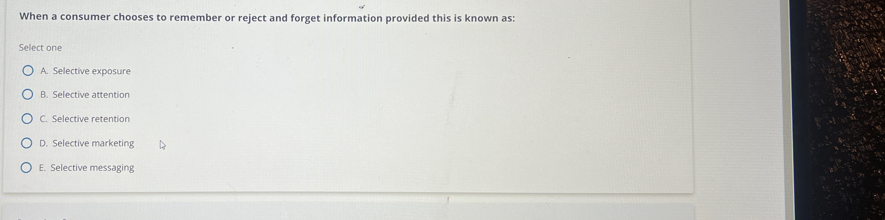  When a consumer chooses to remember or reject and forget information