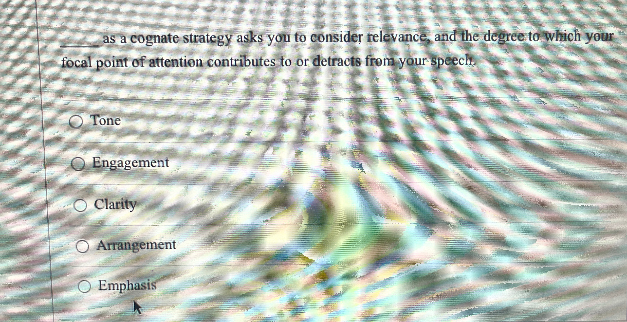  q, as a cognate strategy asks you to consider relevance, and