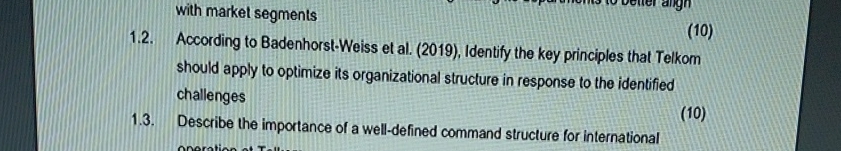  1.2. According to Badenhorst-Weiss et al.(2019), Identify the key principles that