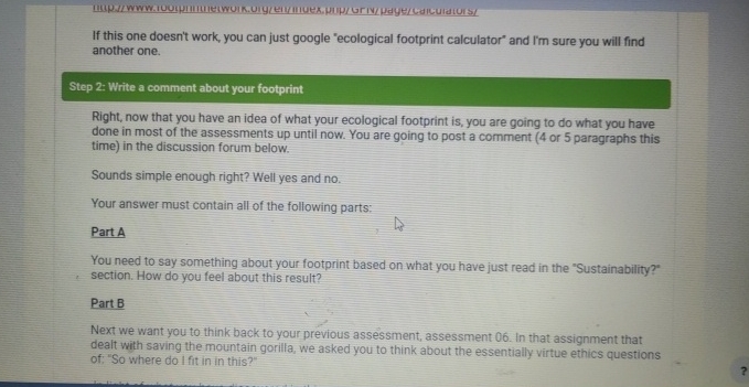  If this one doesn't work, you can just google "ecological footprint