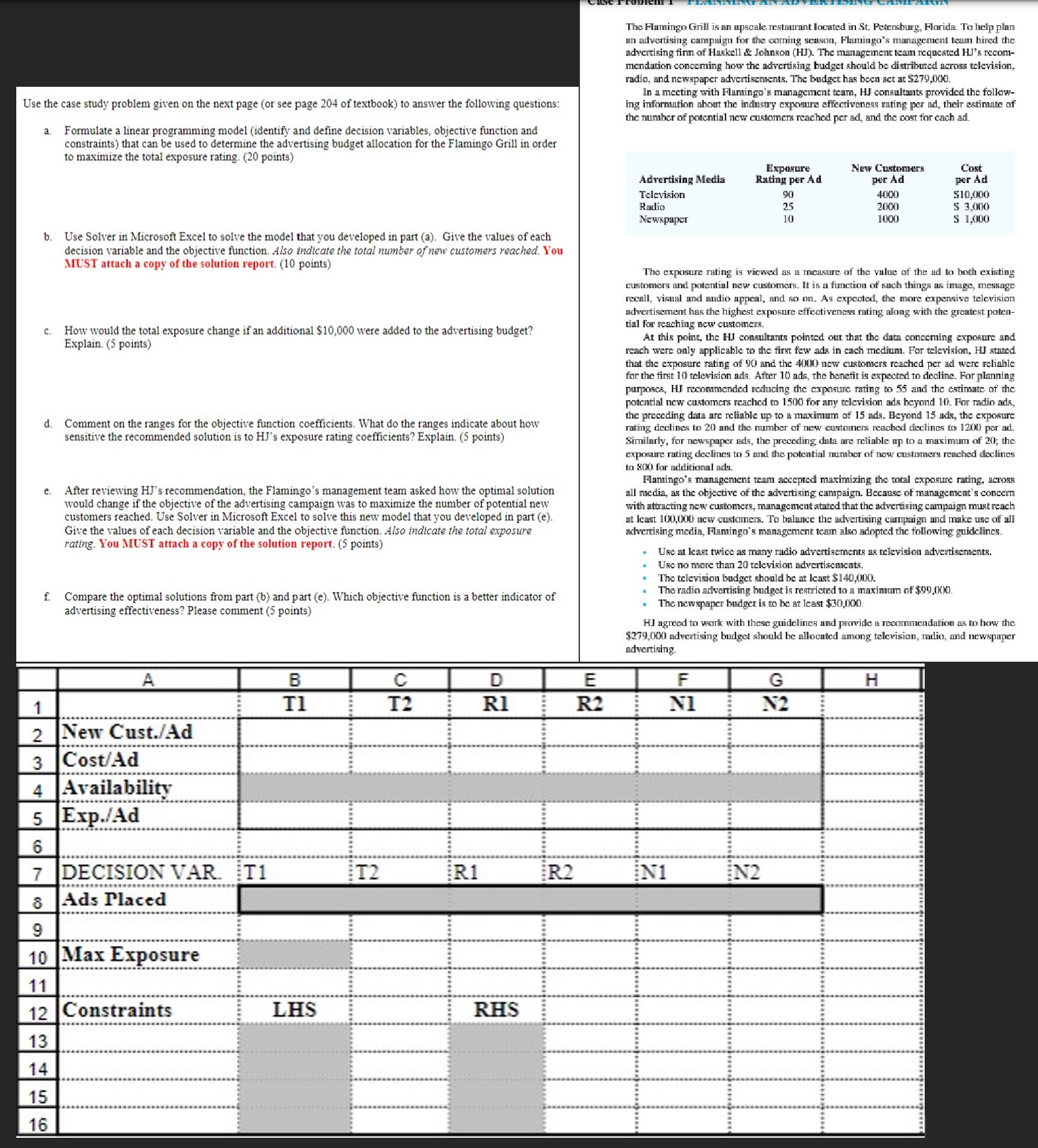  DEAR CHEGG SOLVER, ONLY USE THE EXCEL TEMPLATE PROVIDED. THERE ARE