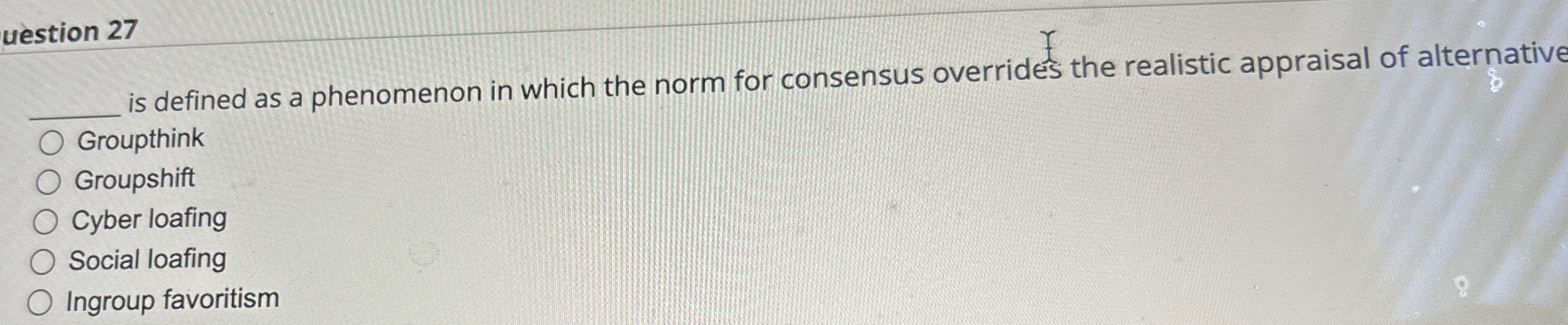  uestion 27 q, is defined as a phenomenon in which the