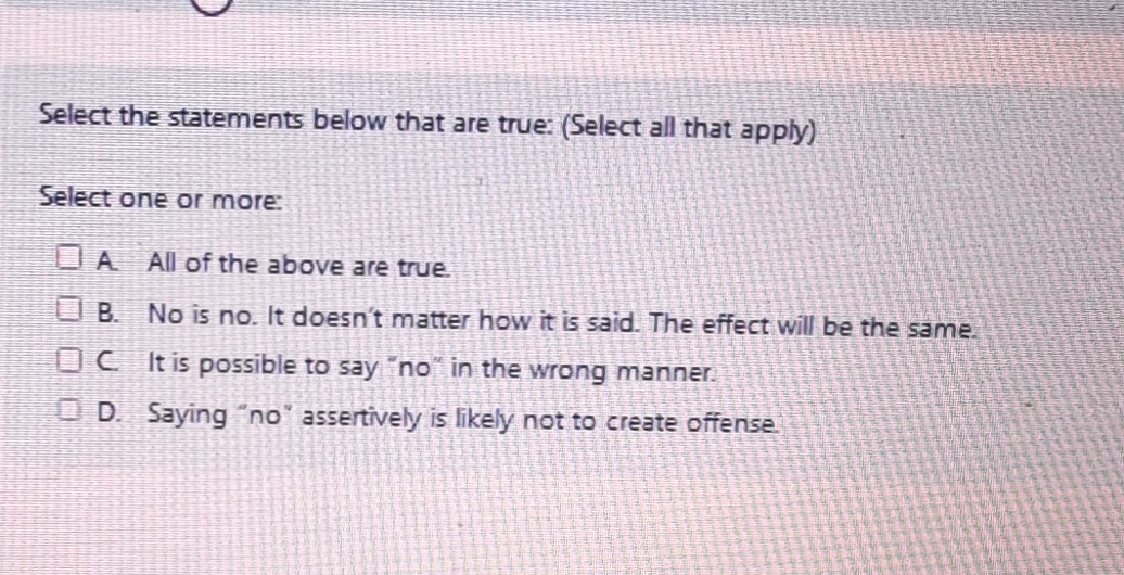  Select the statements below that are true: (Select all that apply)