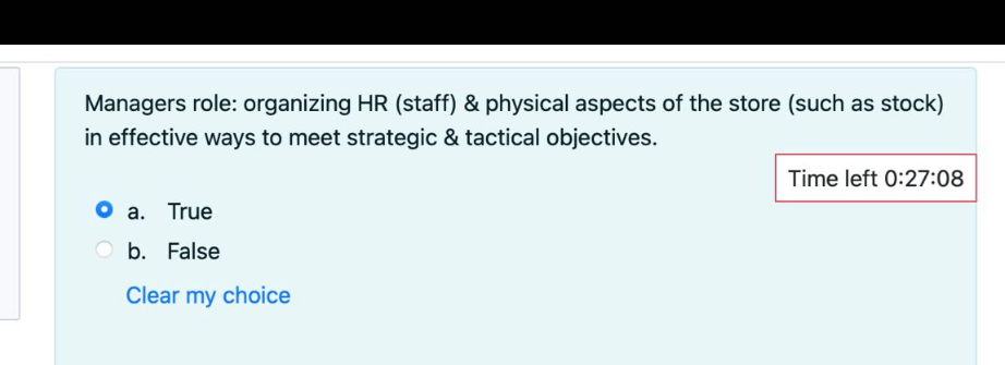  Managers role: organizing HR (staff) & physical aspects of the store