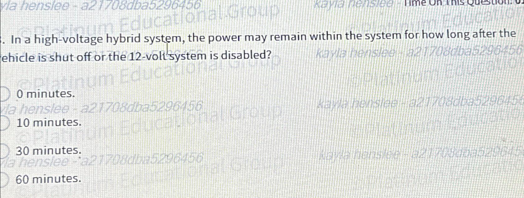  In a high-voltage hybrid system, the power may remain within the