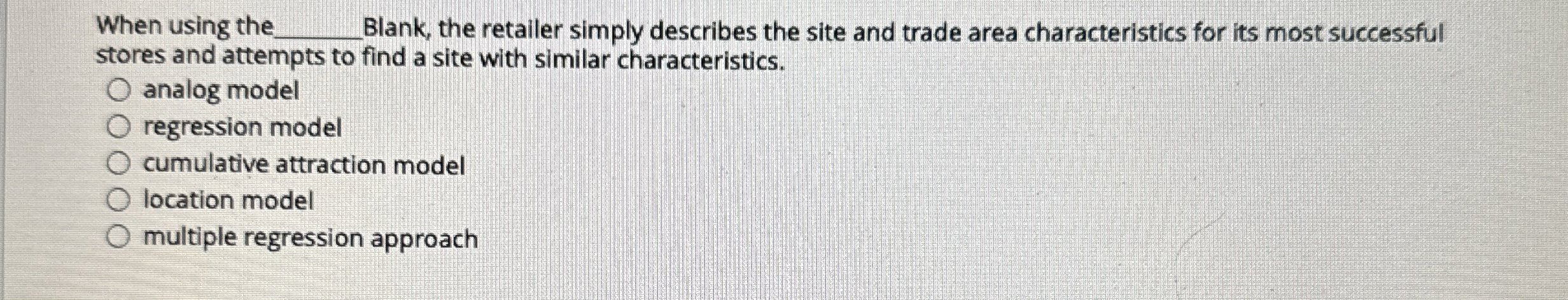  When using the q, Blank, the retailer simply describes the site