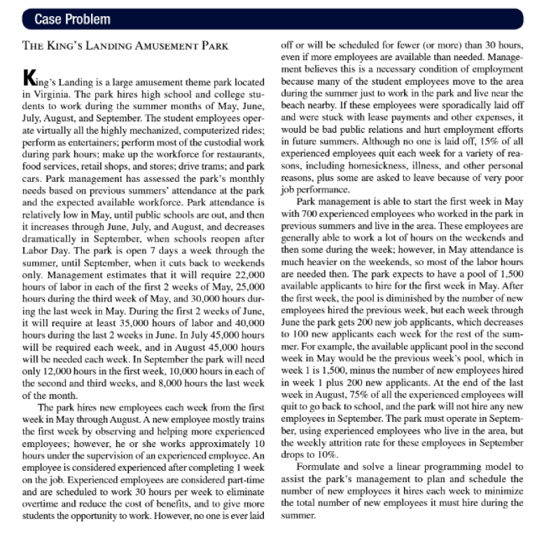  Write Sensitivity analysis for the case study below The King's Landing