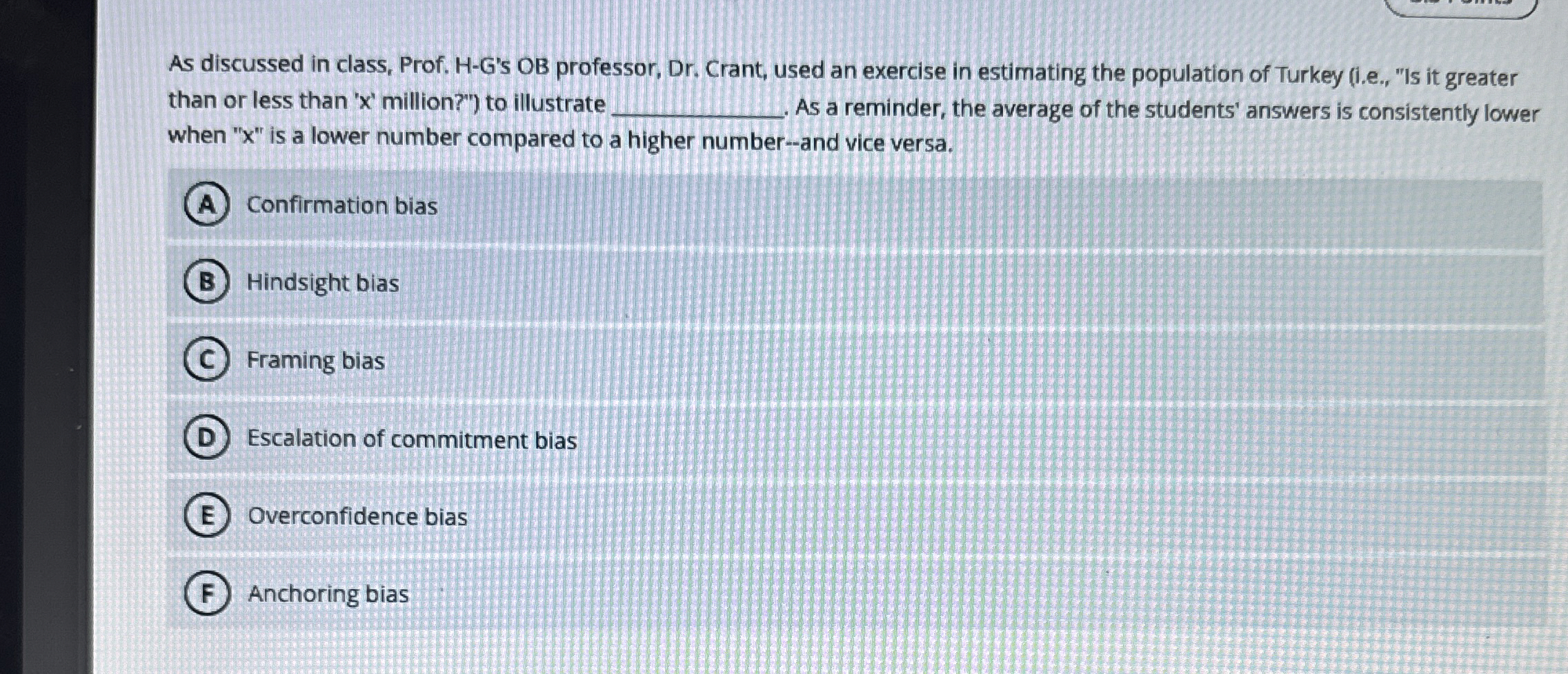  As discussed in class, Prof. H-G's OB professor, Dr. Crant, used