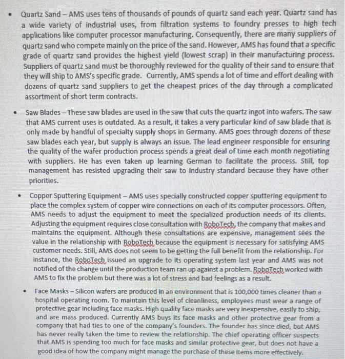 one scorecard for all of AMS's suppliers? 5. How would you reply