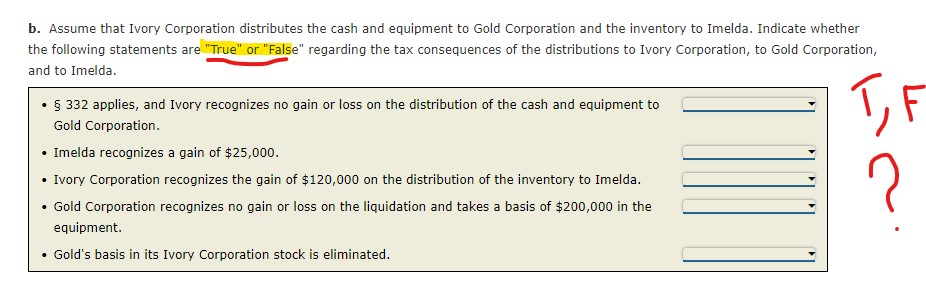 in Ivory Corporation is owned by Gold Corporation {80%} and Imelda (20%).