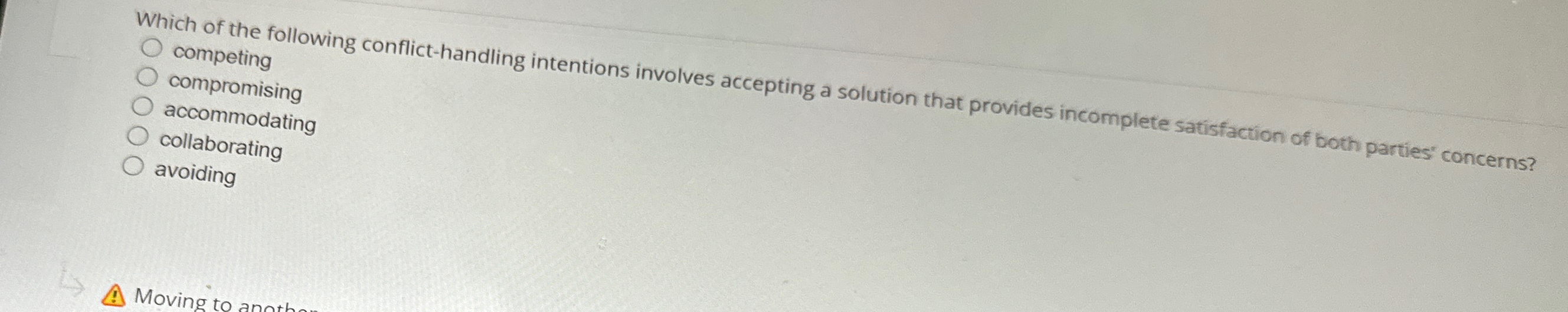  competing compromising accommodating collaborating avoiding 