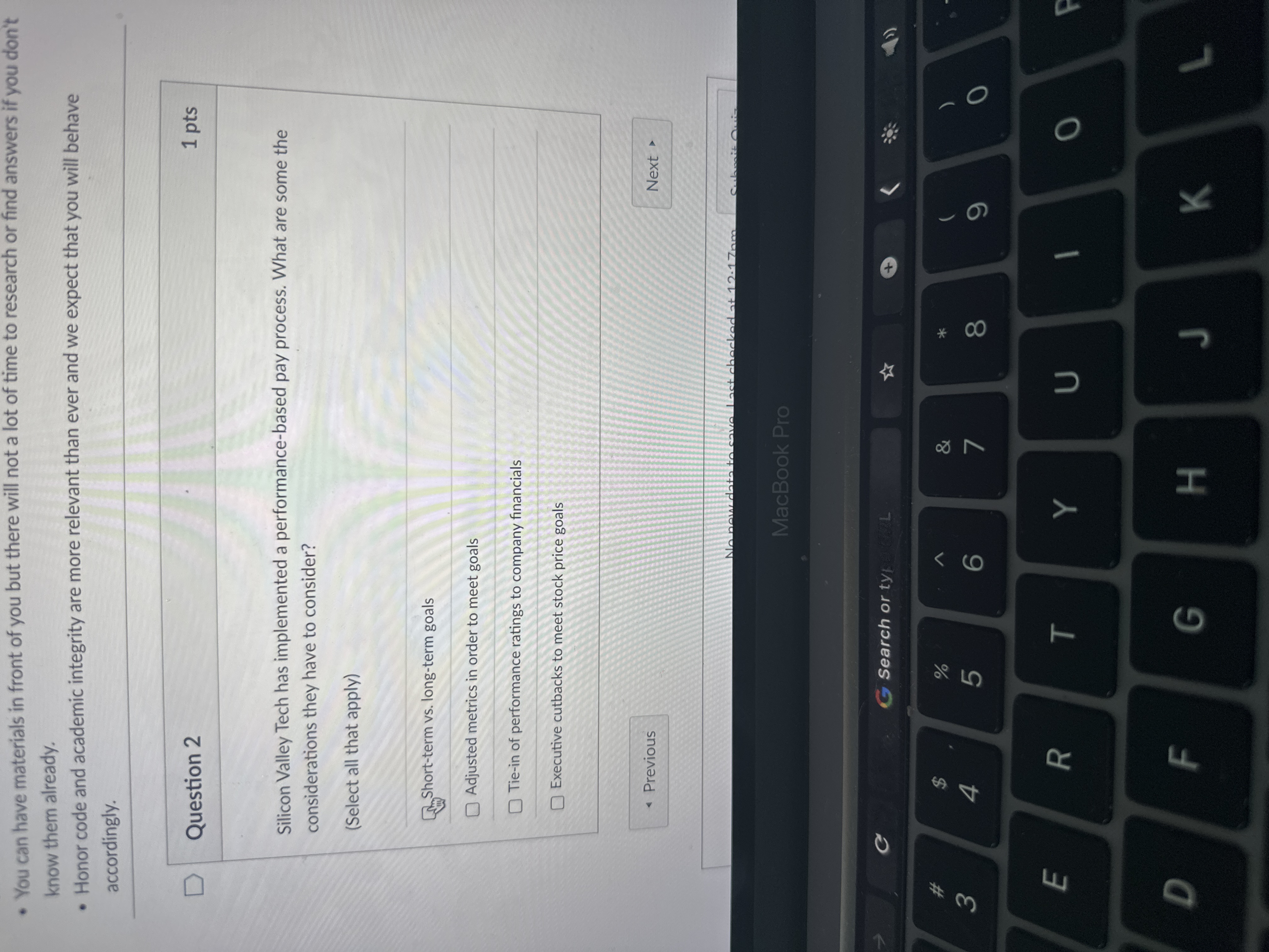  Question 2 Silicon Valley Tech has implemented a performance-based pay process.