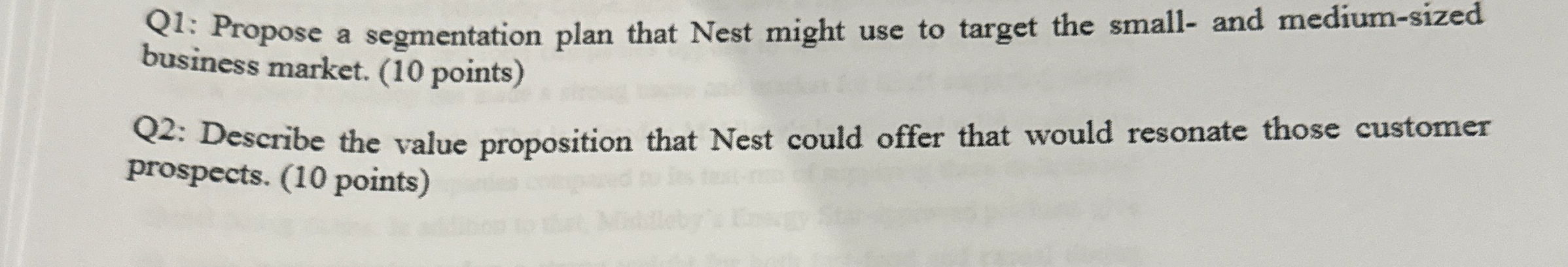  Q1: Propose a segmentation plan that Nest might use to target