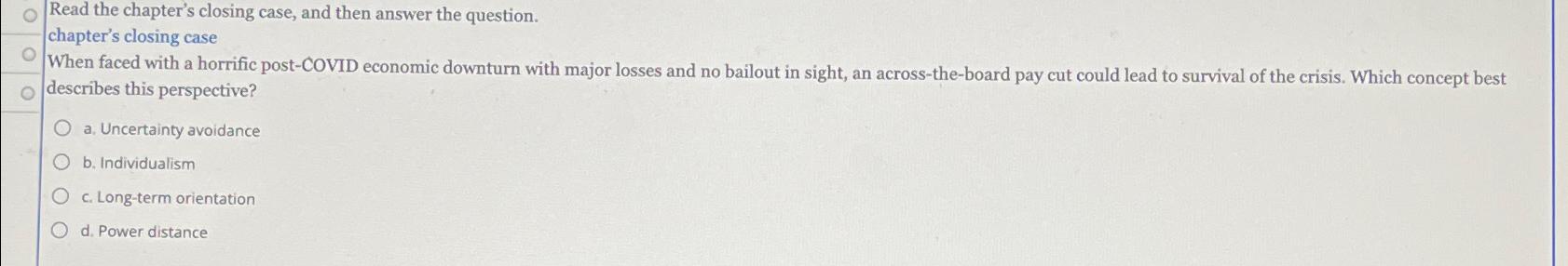  Read the chapter's closing case, and then answer the question. chapter's