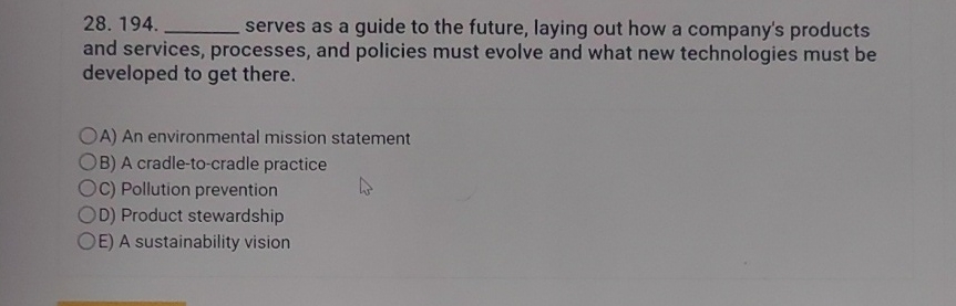  194. serves as a guide to the future, laying out how