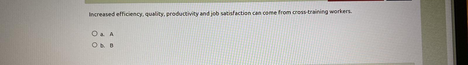  Increased efficiency, quality, productivity and job satisfaction can come from cross-training