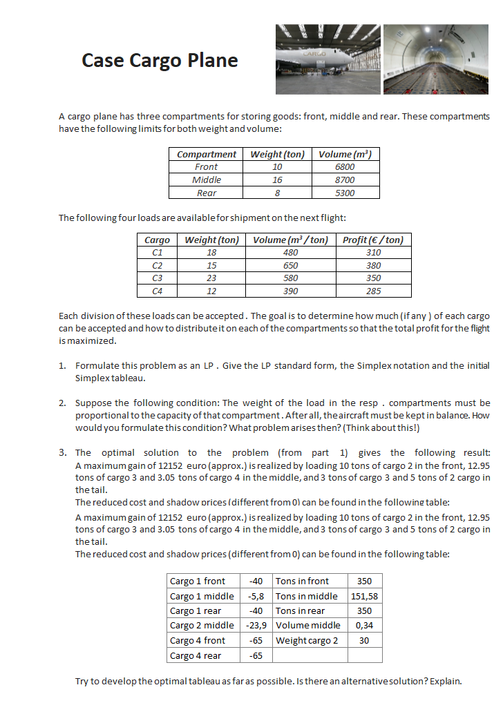  !!!!HOW TO SOLVE PART 3 URGENT!!!! A cargo plane has three