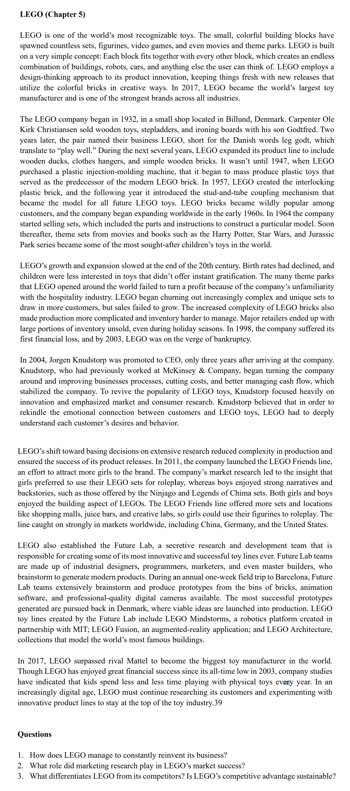  From the reading, please answer all the questions below 1. How