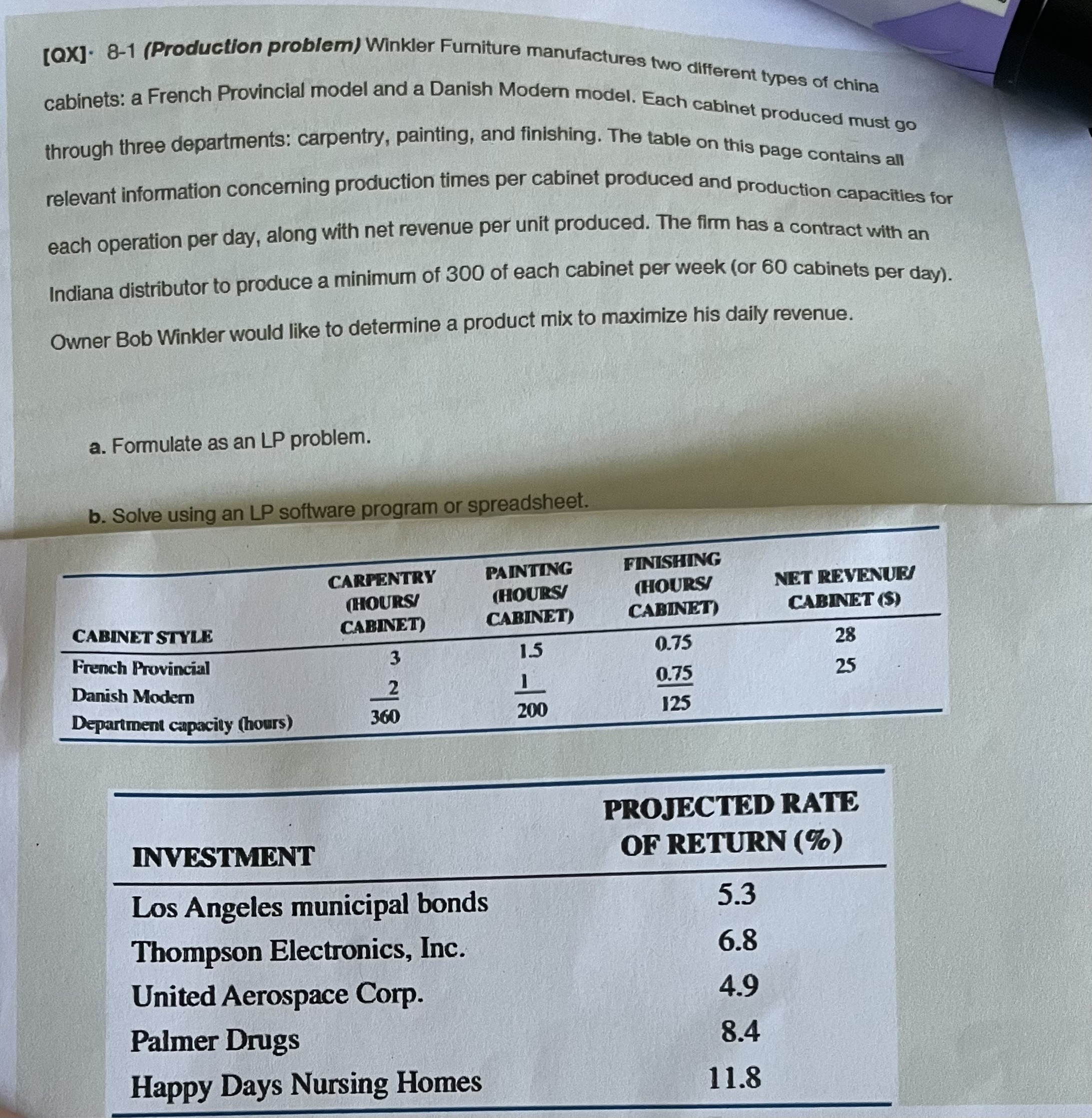  Please use QM for windows all detail [QX]-8-1(Production problem) Winkler Furniture