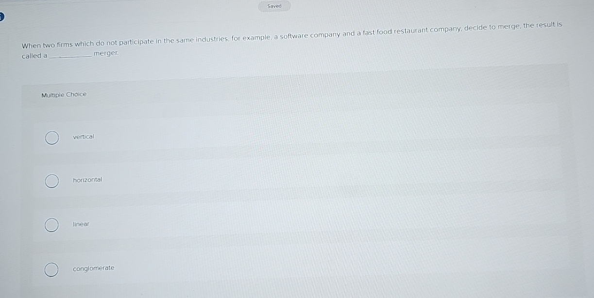  When two firms which do not participate in the same industries,