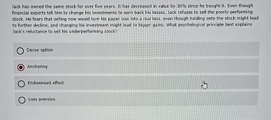  Jack has owned the same stock for over five vears, It