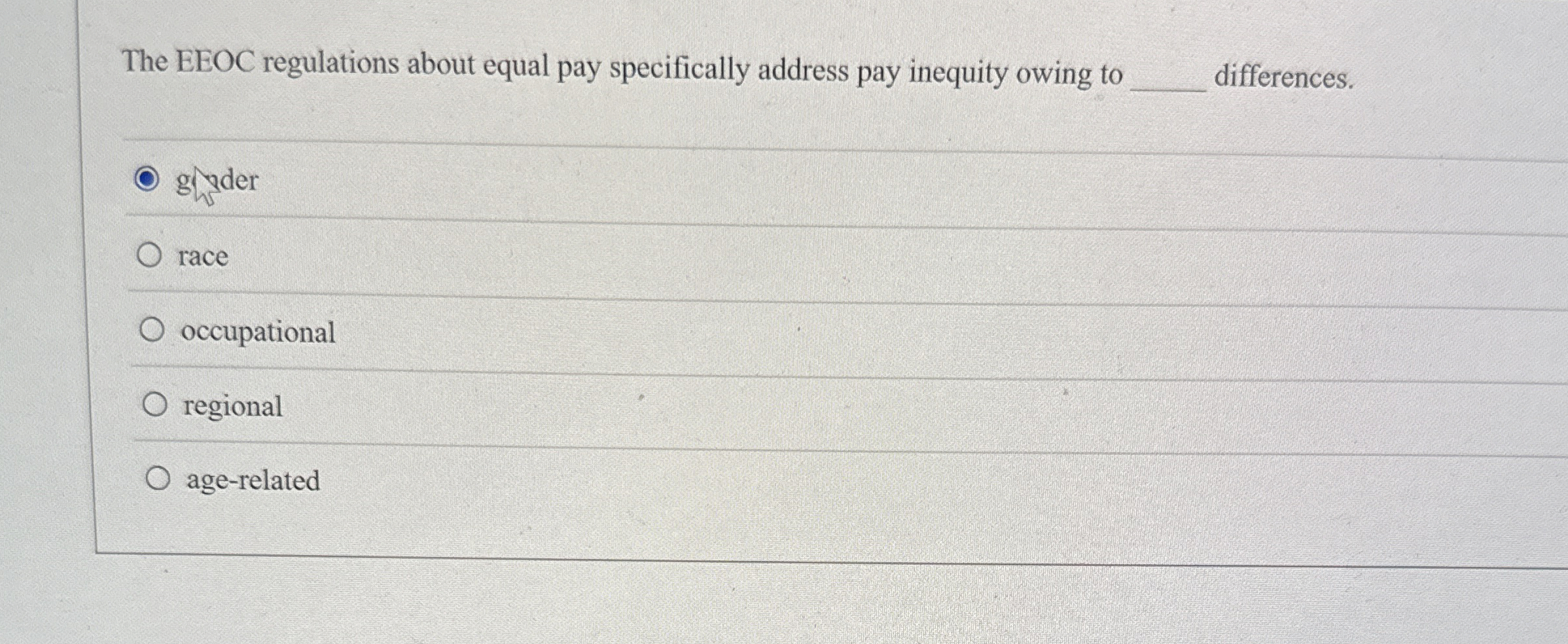  The EEOC regulations about equal pay specifically address pay inequity owing