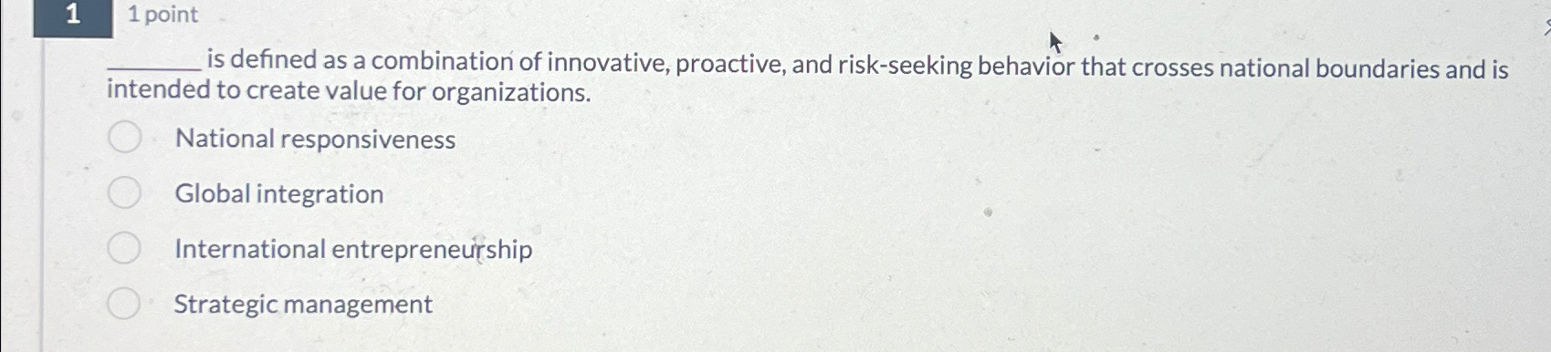  1 1 point q, is defined as a combination of innovative,