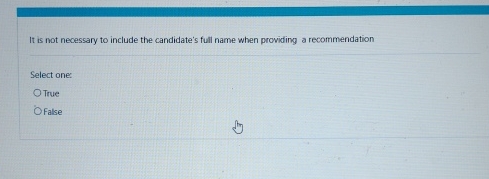  It is not necessary to include the candidate's full name when