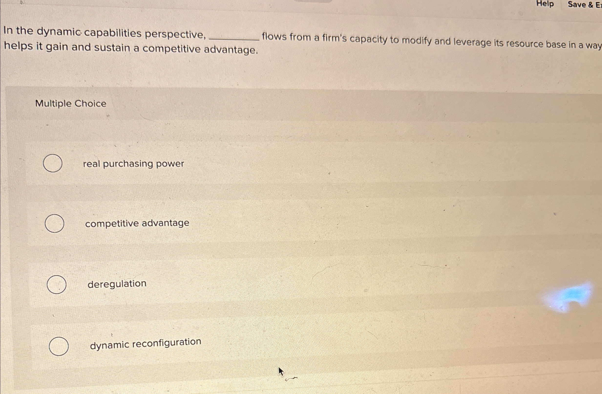  Help Save & E In the dynamic capabilities perspective. helps it