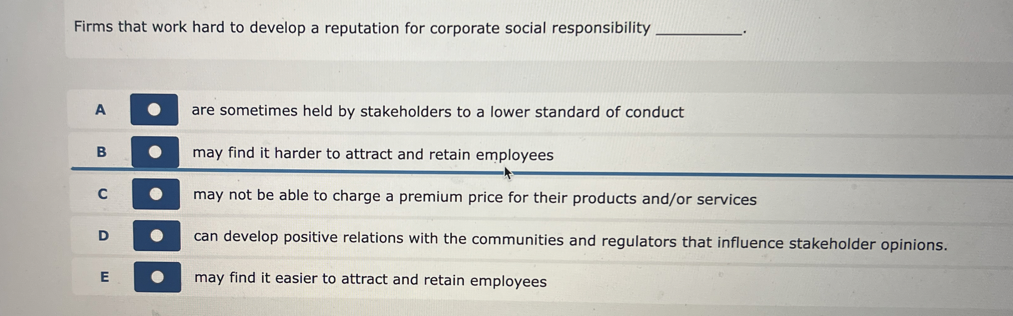  Firms that work hard to develop a reputation for corporate social