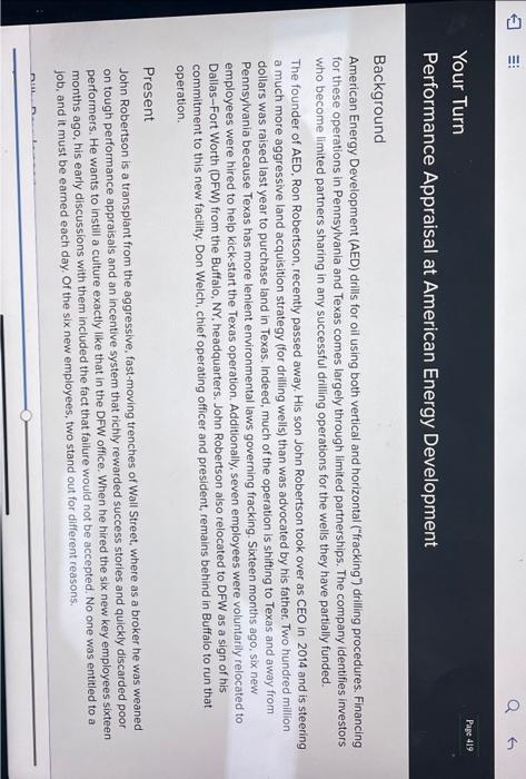  question 1 and 3 Background American Energy Development (AED) drills for