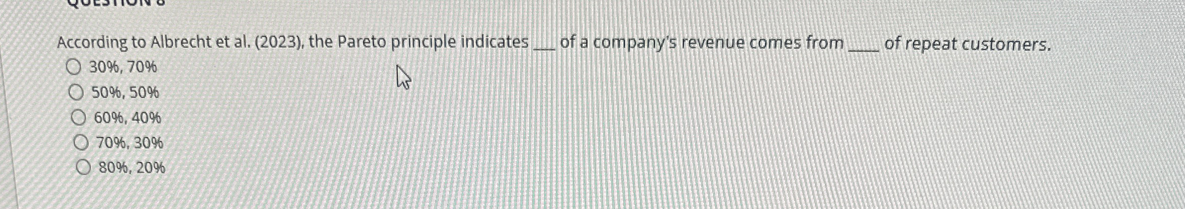  According to Albrecht et al.(2023), the Pareto principle indicates q, of