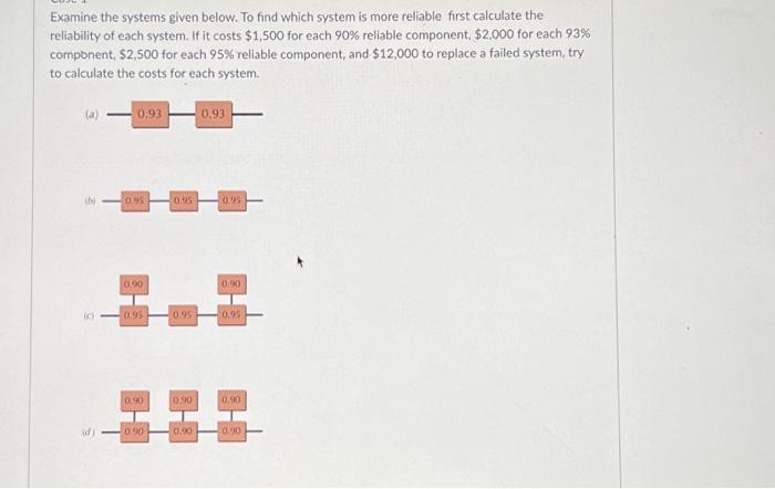  Examine the systems given below. To find which system is more